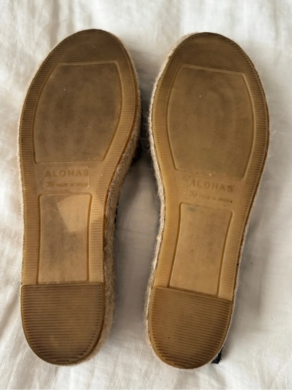 ALOHAS Black Espadrille Slingback Sandals with Tan Insole